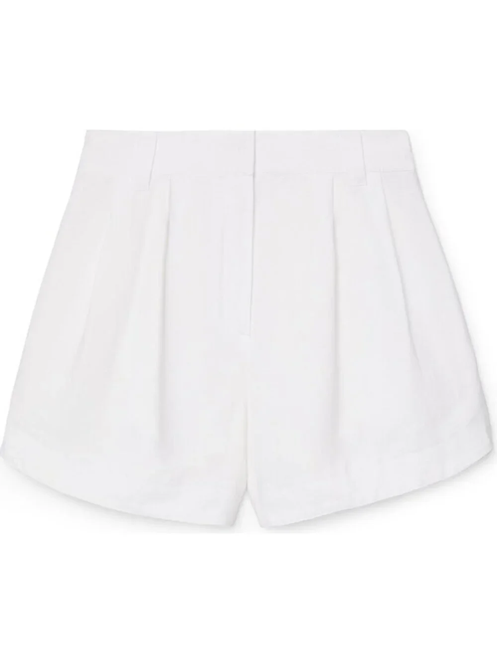 G. Label by Goop High Waisted Edlin Tailored Linen Shorts in White Size 8 - Picture 2 of 10
